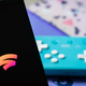 A photo of the Stadia Logo on an Android phone